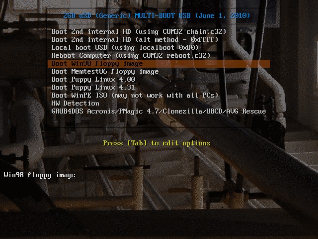 Syslinux Boot Menu Screen