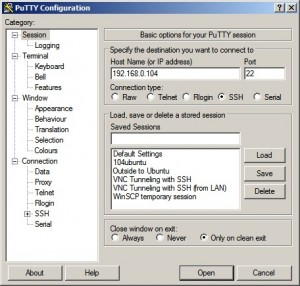 putty config screen