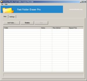 Fast Folder Eraser Pro Interface