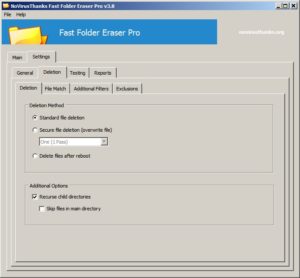 Fast Folder Eraser Pro Delete Options